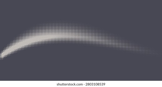 Square Rounded Dots Halftone Pattern Zigzag Line Seamless Border Vector Abstract Background. Half Tone Rhombus Geometrical Grid Offset Structure. Retro Futuristic Graphic Abstraction Art Illustration