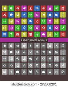 Square rounded modern set of beautiful mobile or website icons
