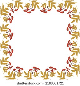 square rowan twig frame for poster banner postcard
