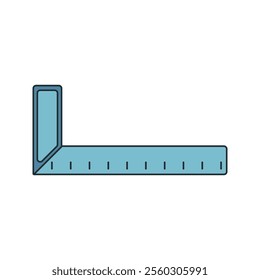 Square Ruler Icon Illustration in Flat Style. Perfect for engineering, science, or educational design projects.