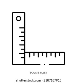 square ruler icon. Linear style sign isolated on white background. Vector illustration