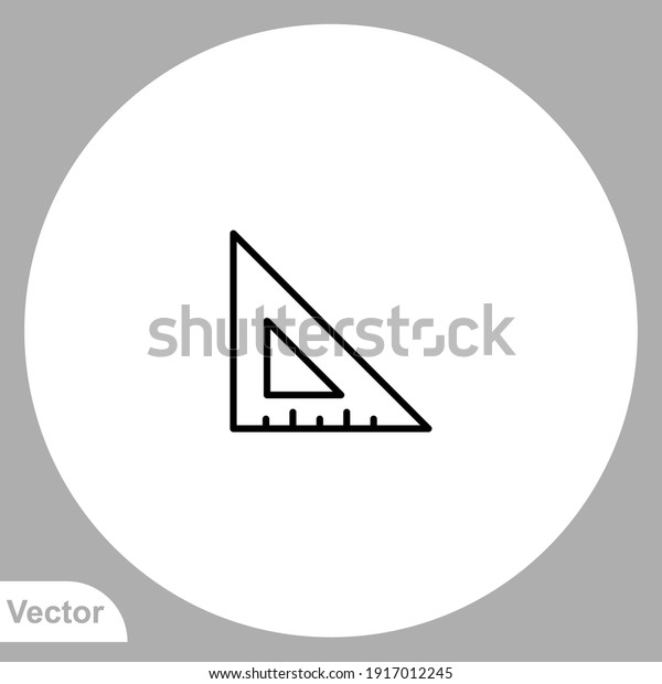 Square ruler icon sign vector,Symbol, logo\
illustration for web and\
mobile