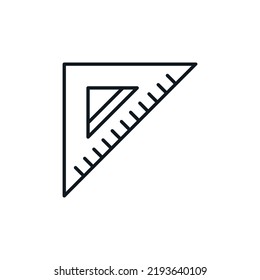 Un icono de regla cuadrada. Símbolo de matemáticas, geometría, ingeniería y arquitectura. Concepto de educación escolar.
Se puede usar en el embalaje, tipografía y diseño web. Ilustración vectorial aislada.