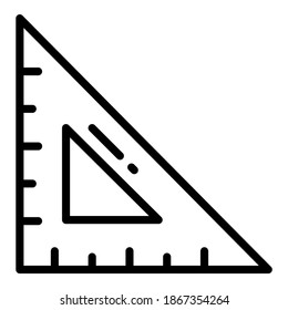 square ruler vector line icon, school and education icon