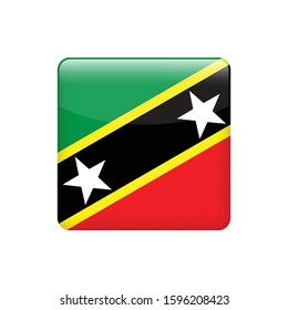square  Saint Kitts and Nevis flag. Simple vector Saint Kitts and Nevis flag