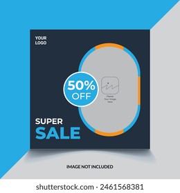 square sale banner design template