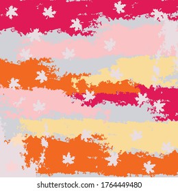 square scarf with abstract floral pattern