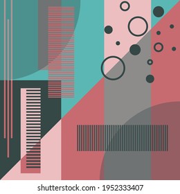 square scarf design with abstract geometric pattern