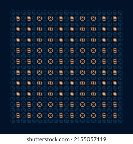 Square scarf design classic blue background. Out off seasons universal fashion accessory. High resolution image, digital illustration. Modern scarves fabric design textile swatch all over print block.