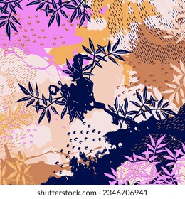 diseño de cicatrices cuadradas tentador con patrón floral abstracto