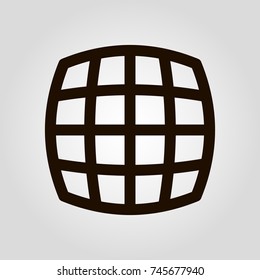 Square screen with cells and cages isolated flat vector icon