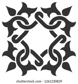 Square scroll pattern on white background in vector EPS8