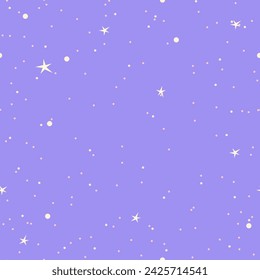 Square seamless background with night sky and stars for printing on textiles, cards and wallpaper. Vector illustration