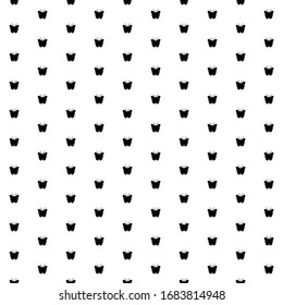 Square seamless background pattern from black butterfly symbols. The pattern is evenly filled. Vector illustration on white background