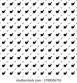 Square seamless background pattern from black cupid arrow symbols are different sizes and opacity. The pattern is evenly filled. Vector illustration on white background