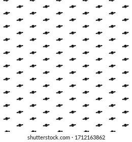 Square seamless background pattern from black saturn symbols. The pattern is evenly filled. Vector illustration on white background
