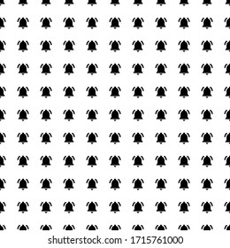 Square seamless background pattern from black bell symbols. The pattern is evenly filled. Vector illustration on white background