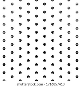 Square seamless background pattern from black car wheel symbols. The pattern is evenly filled. Vector illustration on white background