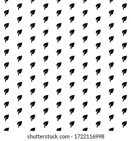 Square seamless background pattern from black leaf symbols. The pattern is evenly filled. Vector illustration on white background