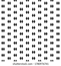 Square seamless background pattern from black woman with woman symbols. The pattern is evenly filled. Vector illustration on white background