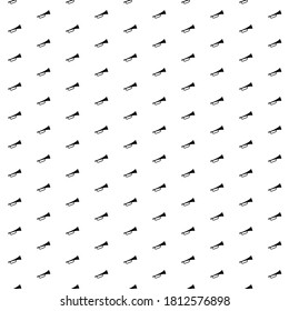 Square seamless background pattern from black trumpet symbols. The pattern is evenly filled. Vector illustration on white background