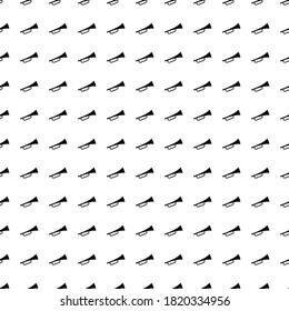 Square seamless background pattern from black trumpet symbols. The pattern is evenly filled. Vector illustration on white background