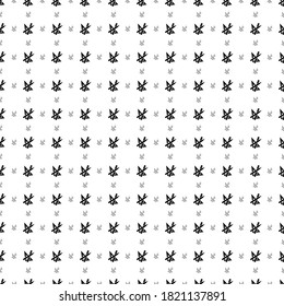 Square seamless background pattern from black school supplies symbols are different sizes and opacity. The pattern is evenly filled. Vector illustration on white background