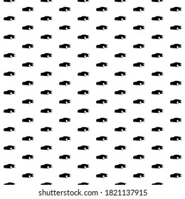 Square seamless background pattern from black sport car symbols. The pattern is evenly filled. Vector illustration on white background