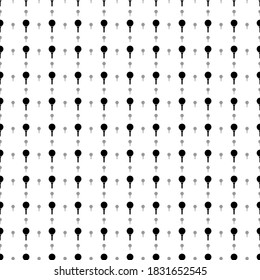 Square seamless background pattern from black golf symbols are different sizes and opacity. The pattern is evenly filled. Vector illustration on white background