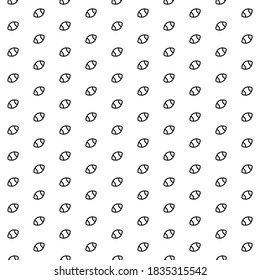 Square seamless background pattern from black rugby symbols. The pattern is evenly filled. Vector illustration on white background