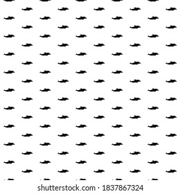 Square seamless background pattern from black dolphin symbols. The pattern is evenly filled. Vector illustration on white background
