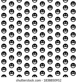 Square seamless background pattern from black laughter Emoticons. The pattern is evenly filled. Vector illustration on white background