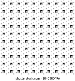 Square seamless background pattern from black christmas fireplace symbols are different sizes and opacity. The pattern is evenly filled. Vector illustration on white background