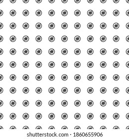 Square seamless background pattern from black stop coronavirus symbols. The pattern is evenly filled. Vector illustration on white background