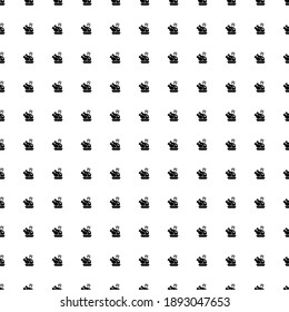 Square seamless background pattern from black roasted turkeys. The pattern is evenly filled. Vector illustration on white background