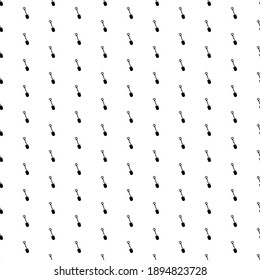 Square seamless background pattern from black shovel symbols. The pattern is evenly filled. Vector illustration on white background