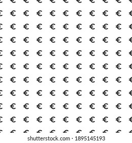 Square seamless background pattern from black euro symbols. The pattern is evenly filled. Vector illustration on white background