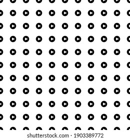 Square seamless background pattern from black play symbols. The pattern is evenly filled. Vector illustration on white background