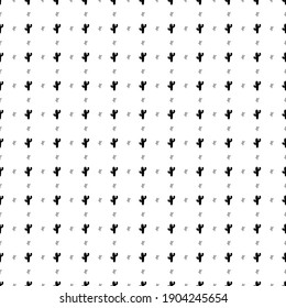 Square seamless background pattern from black cactus symbols are different sizes and opacity. The pattern is evenly filled. Vector illustration on white background