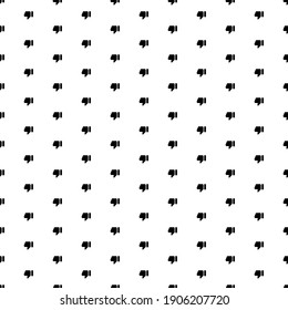 Square seamless background pattern from black thumb down symbols. The pattern is evenly filled. Vector illustration on white background