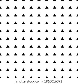 Square seamless background pattern from black triangle symbols. The pattern is evenly filled. Vector illustration on white background