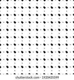 Square seamless background pattern from black discount label symbols are different sizes and opacity. The pattern is evenly filled. Vector illustration on white background