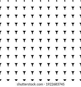 Square seamless background pattern from black funnel symbols. The pattern is evenly filled. Vector illustration on white background