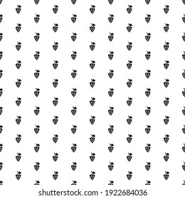 Square seamless background pattern from black grapes symbols. The pattern is evenly filled. Vector illustration on white background