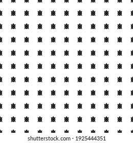 Square seamless background pattern from black turtle symbols. The pattern is evenly filled. Vector illustration on white background