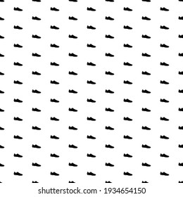 Square seamless background pattern from black football boot symbols. The pattern is evenly filled. Vector illustration on white background