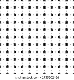 Square seamless background pattern from black turtle symbols are different sizes and opacity. The pattern is evenly filled. Vector illustration on white background