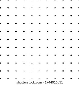 Square seamless background pattern from black gold fish symbols. The pattern is evenly filled. Vector illustration on white background