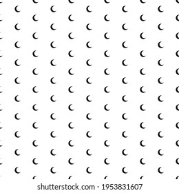 Square seamless background pattern from black moon symbols. The pattern is evenly filled. Vector illustration on white background