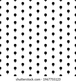 Square seamless background pattern from black tree symbols. The pattern is evenly filled. Vector illustration on white background